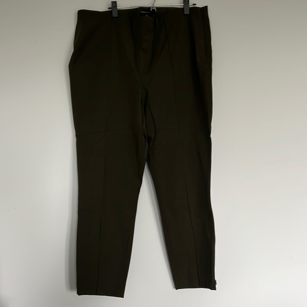 Banana republic olive green stretch slim pants. Size 20. Nwt. Side zipper